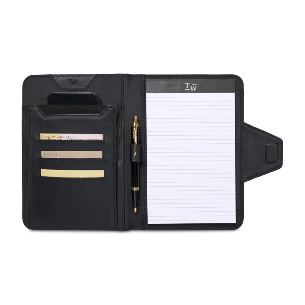 Travis & Wells® Envoy Junior Magnet Close Padfolio - Black