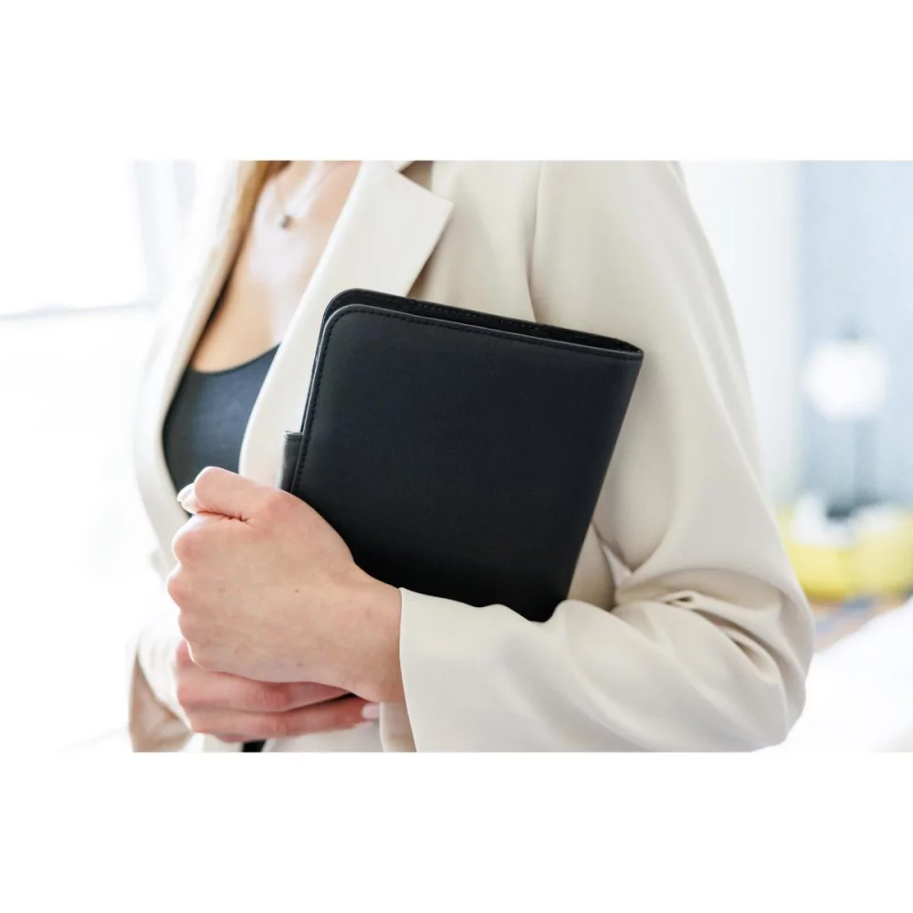 Travis & Wells® Envoy Junior Magnet Close Padfolio - Black