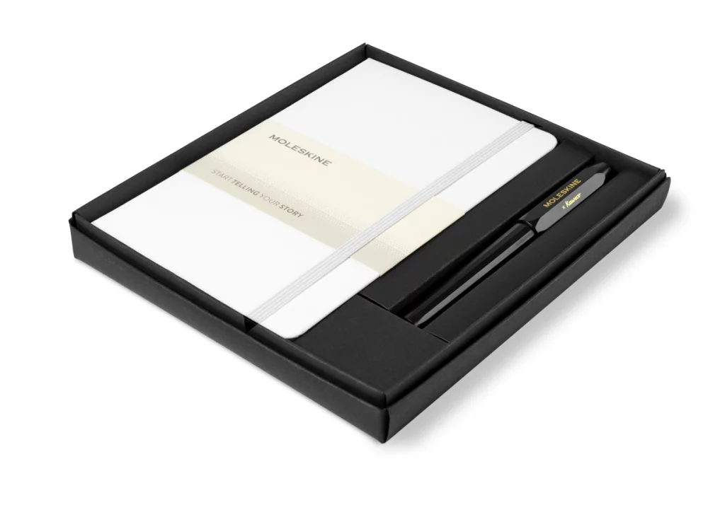 Ensemble cadeau Moleskine® Medium Notebook et stylo Kaweco - Blanc