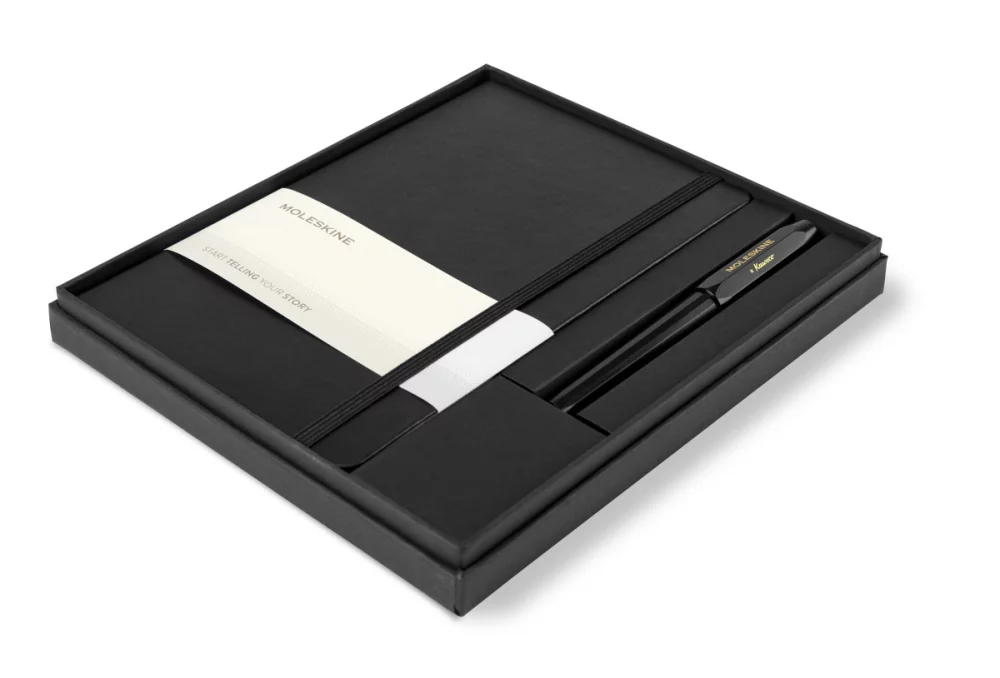 Ensemble cadeau comprenant un grand carnet Moleskine® et un stylo Kaweco - Noir