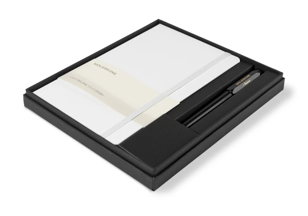 Ensemble cadeau Moleskine® Grand Cahier et Stylo Kaweco - Blanc