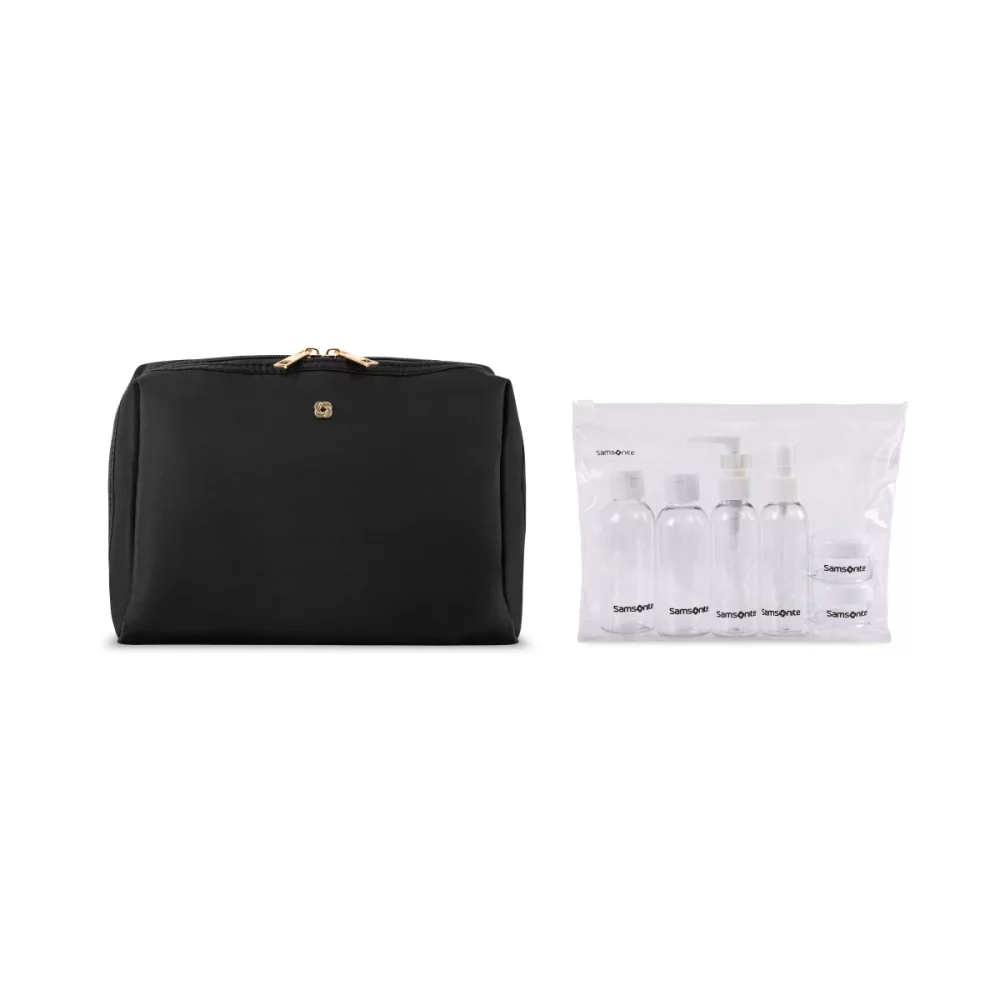 Sac de toilette quotidien Samsonite Mobile Solution et ensemble de 6 bouteilles de voyage - Noir