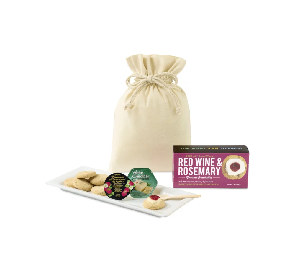 Ensemble de démarrage Crackerology Kit - Sac cadeau pour l'apéritif au vin rouge et au romarin