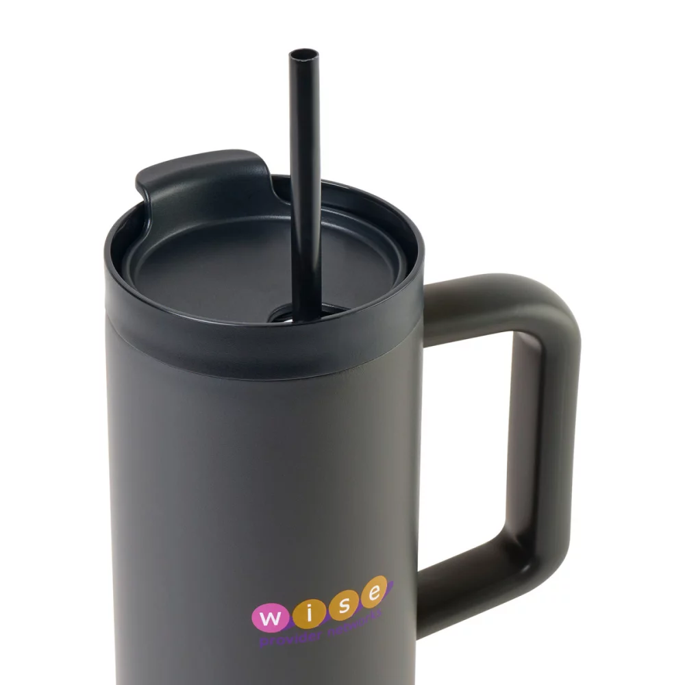 Adrian Travel Tumbler with Straw - 30 Oz. - Dark Grey