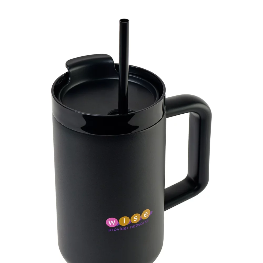 Adrian Travel Tumbler with Straw - 40 Oz. - Black