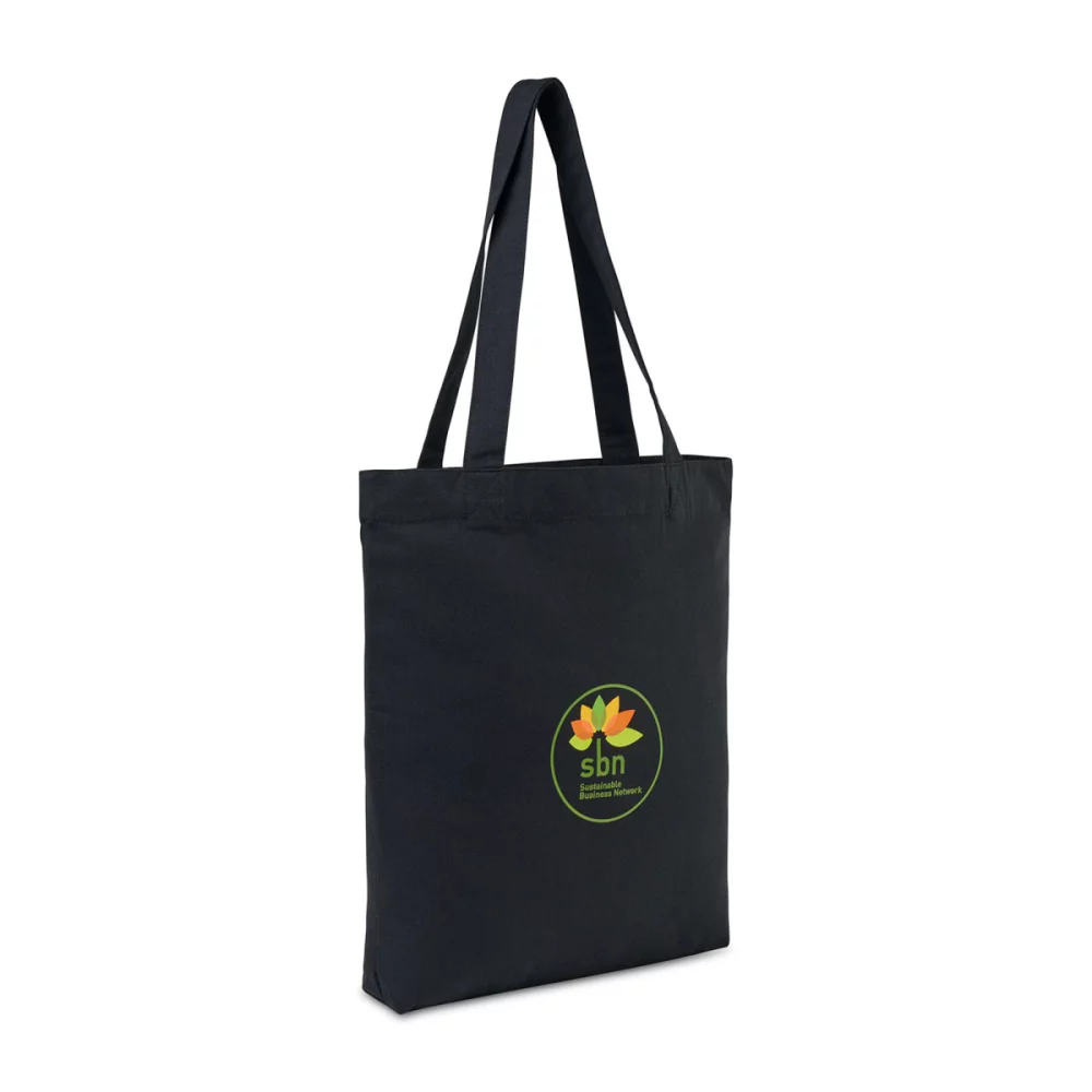 AWARE™ Recycled Cotton Gusset Bottom Tote - Black
