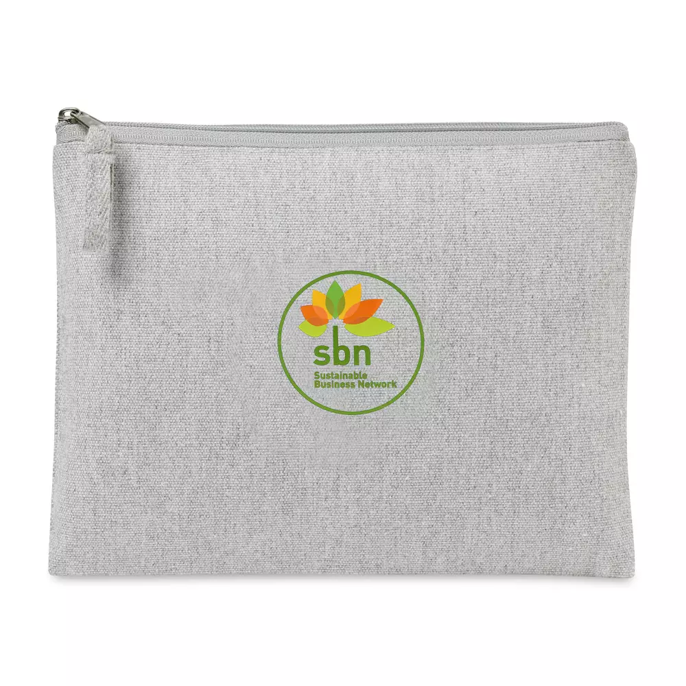 Pochette zippée en coton recyclé AWARE™ - Gris clair