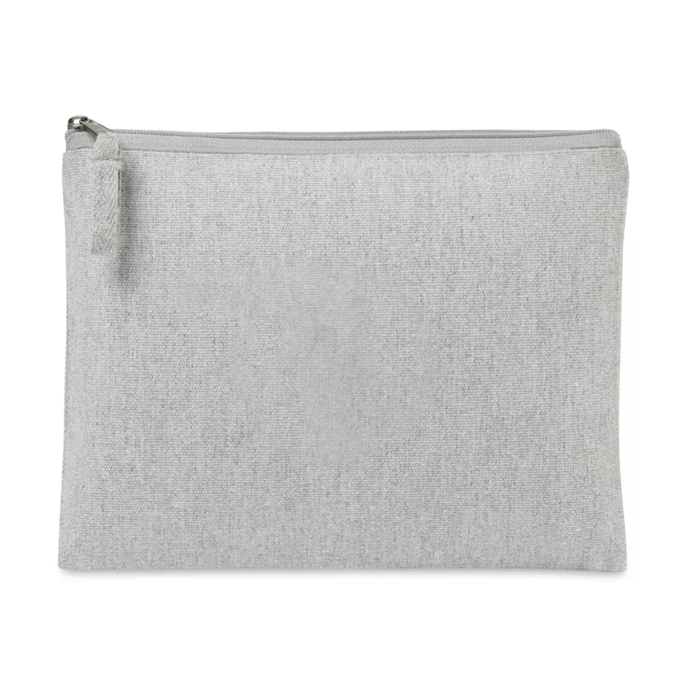 AWARE™ Recycled Cotton Zippered Pouch - Light Grey