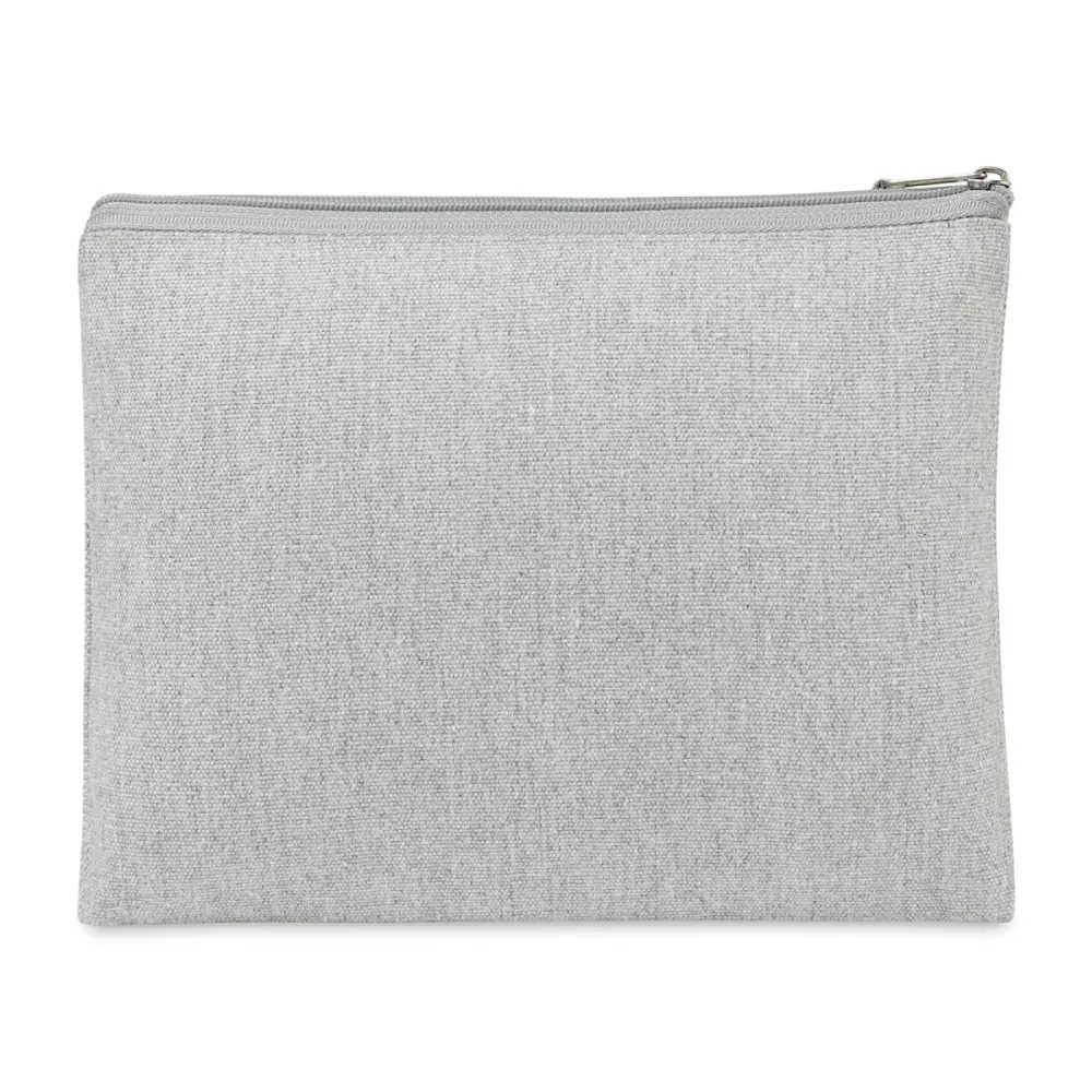 AWARE™ Recycled Cotton Zippered Pouch - Light Grey