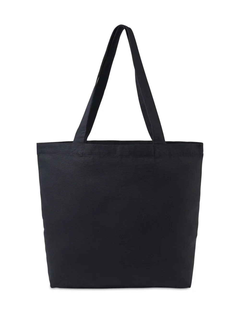 AWARE™ Recycled Cotton Shopper Tote Bag with Interior Zip Pocket - Black