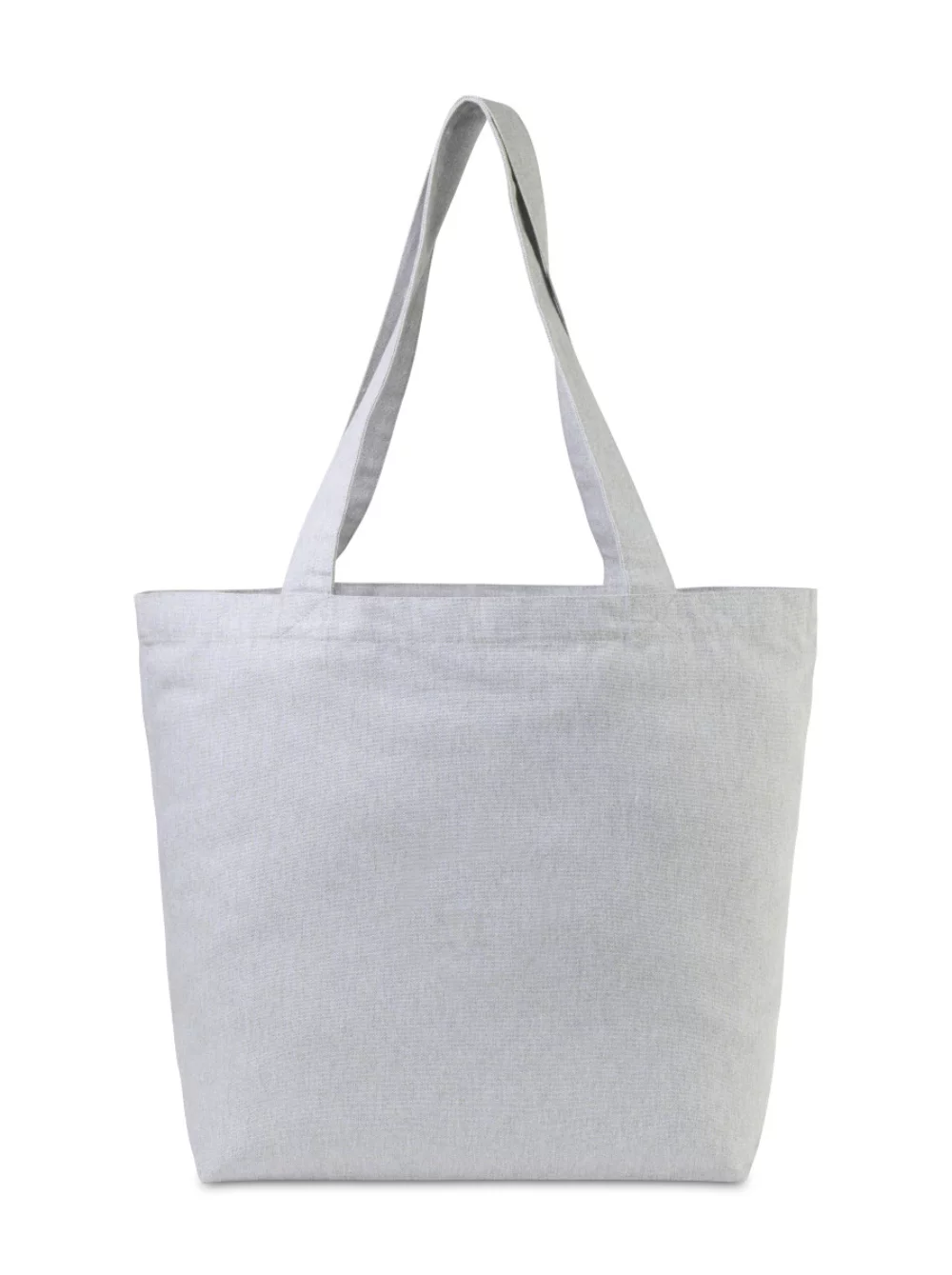 AWARE™ Recycled Cotton Shopper Tote Bag with Interior Zip Pocket - Light Grey
