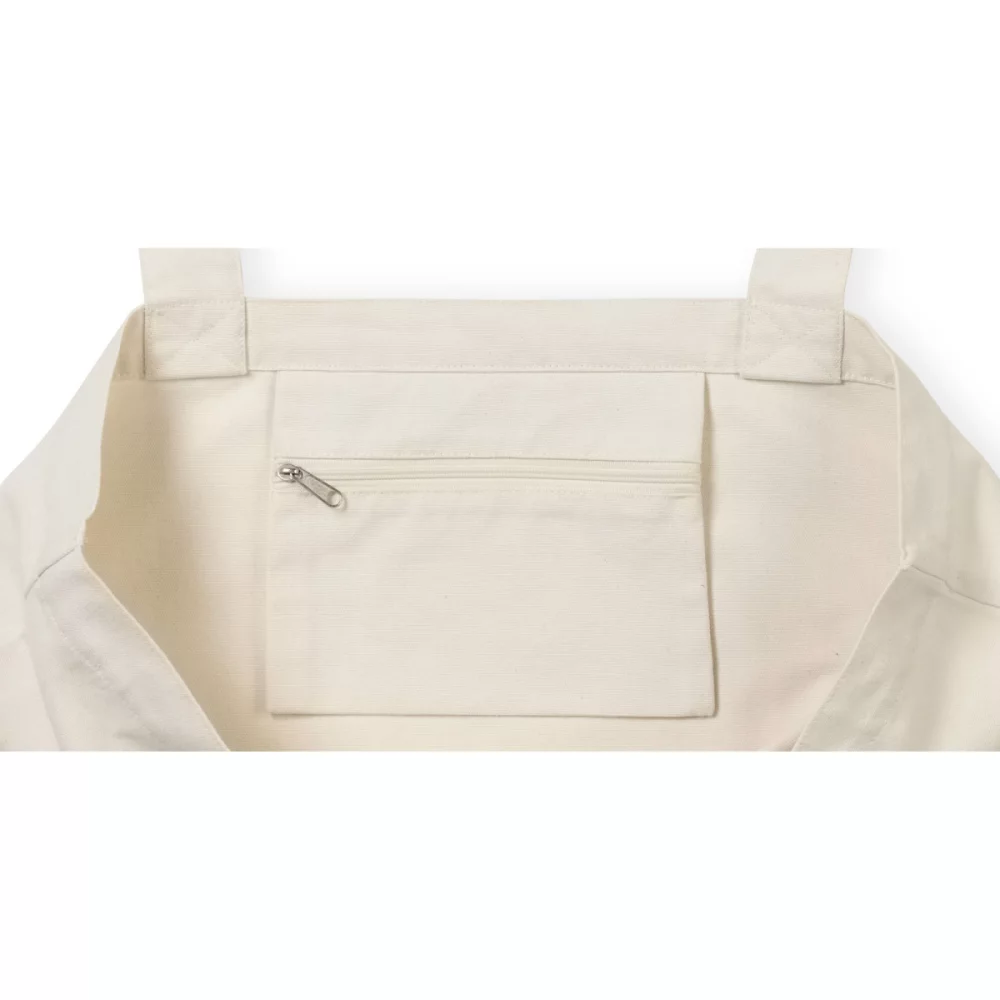 AWARE™ Recycled Cotton Shopper Tote Bag with Interior Zip Pocket - Natural