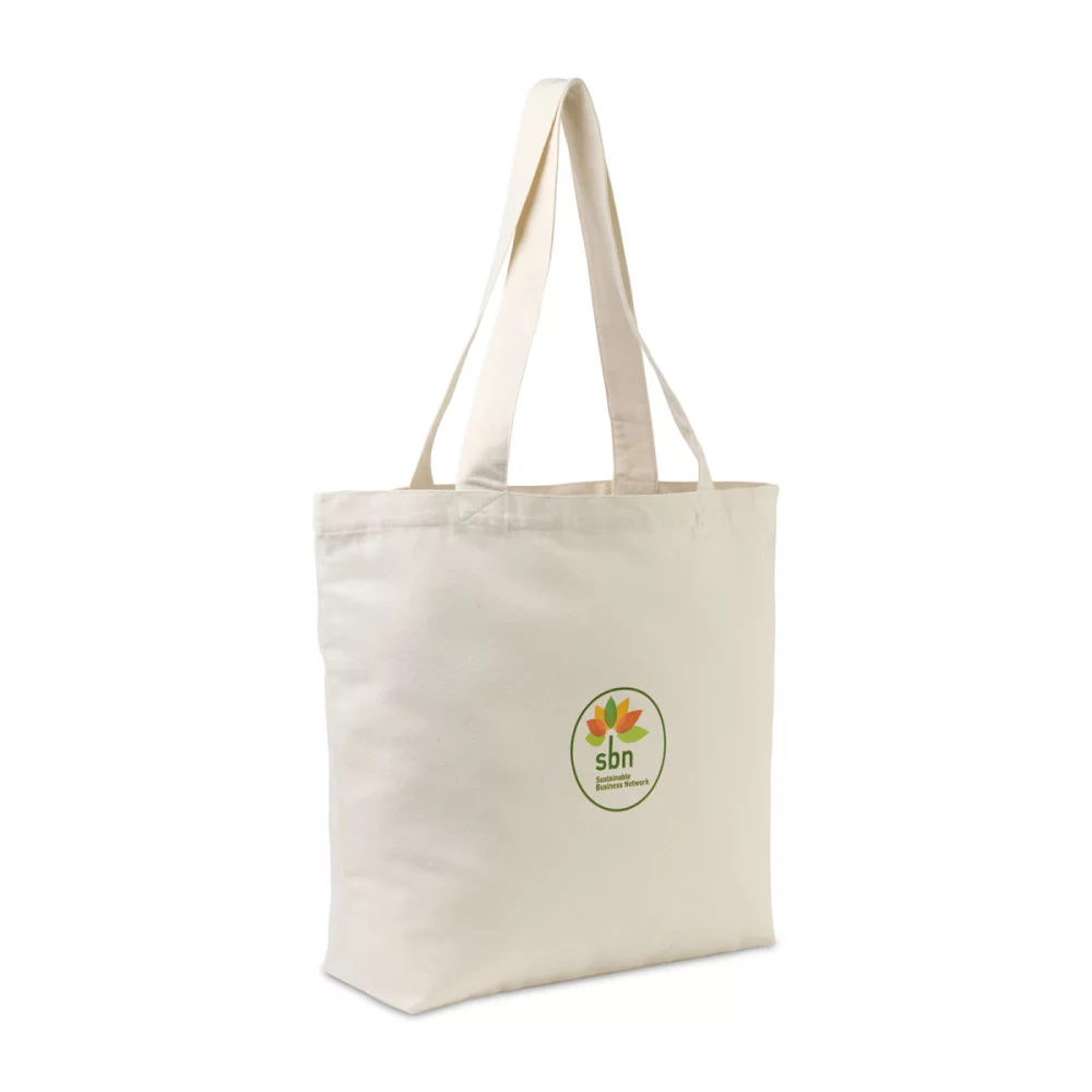 AWARE™ Recycled Cotton Shopper Tote Bag with Interior Zip Pocket - Natural