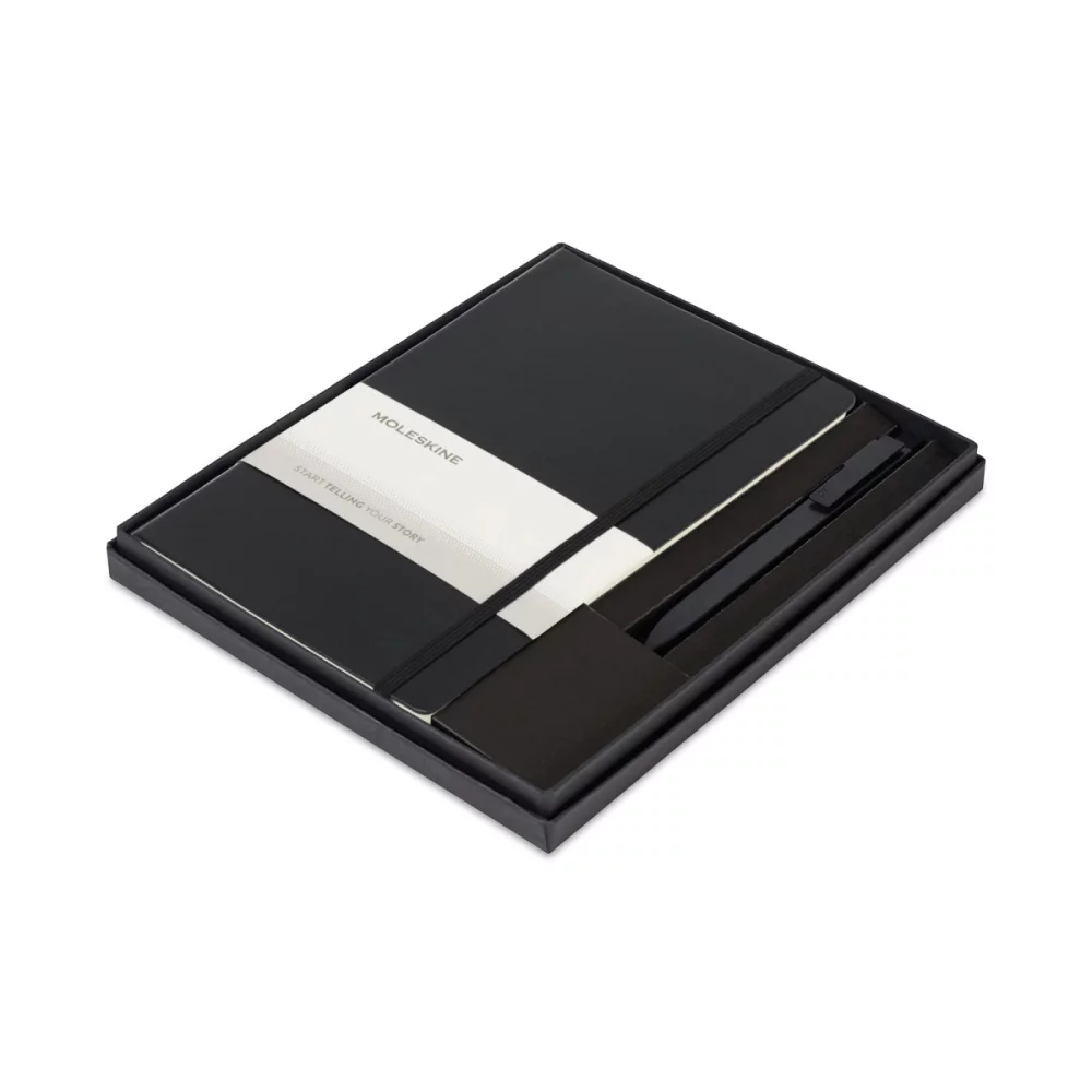 Moleskine®Hard Cover Large 12-Month Weekly 2025 Planner and GO Pen Gift Set - Black