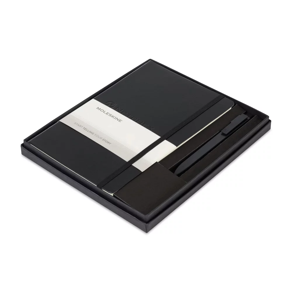 Ensemble cadeau Moleskine® Soft Cover Grand planificateur hebdomadaire de 12 mois pour 2025 et stylo GO - Noir