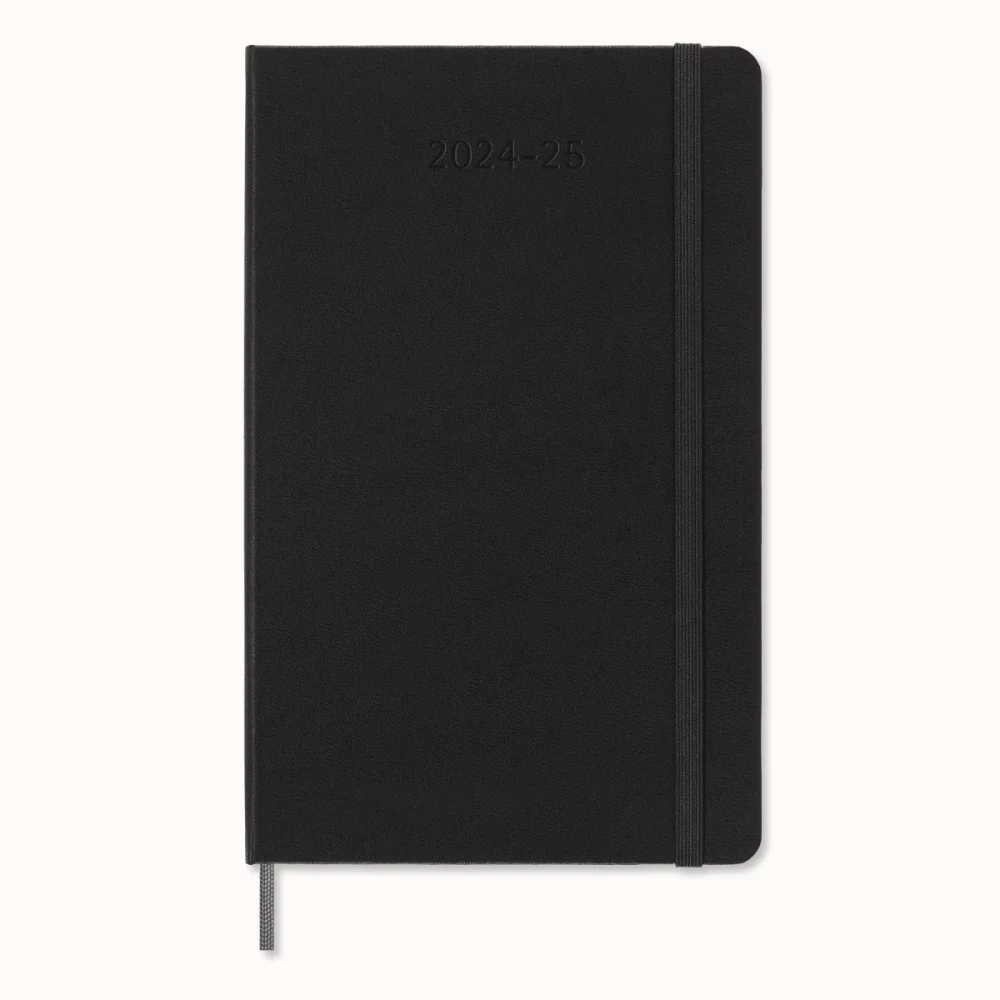 Agenda quotidien Moleskine® à couverture rigide grand format de 12 mois pour 2025 - Noir
