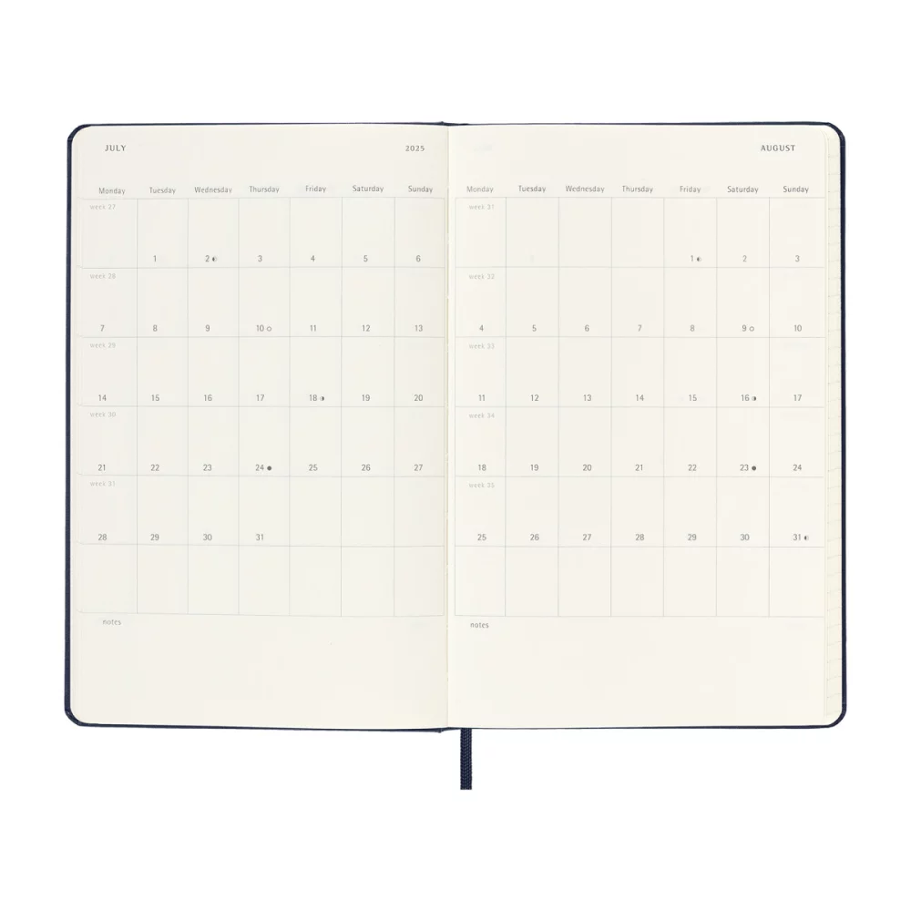 Moleskine® Hard Cover Large 12-Month Daily 2025 Planner - Black