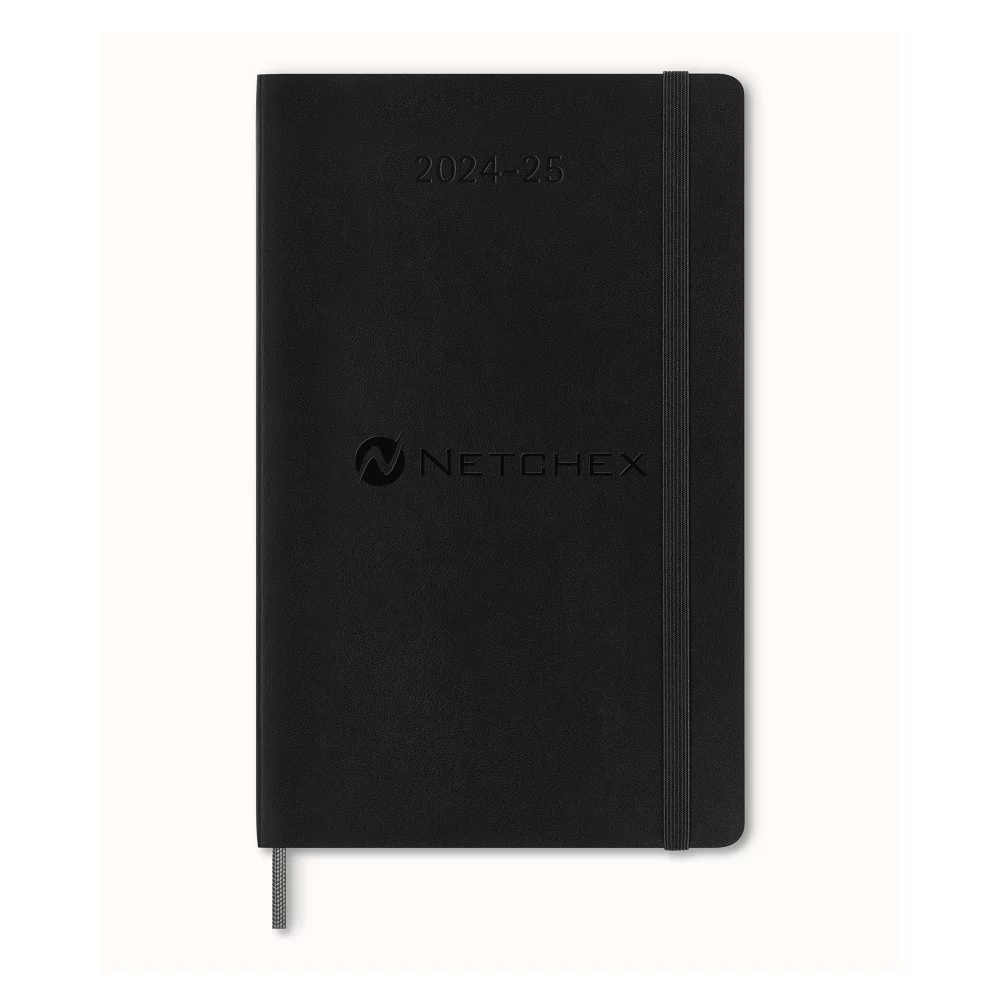 Agenda Moleskine® à couverture souple grand format de 12 mois pour la semaine 2025 - Noir
