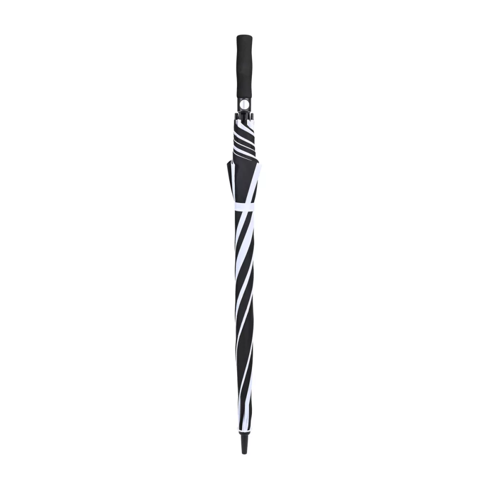 Elements 60" Recycled Auto Open Golf Umbrella - Black-White
