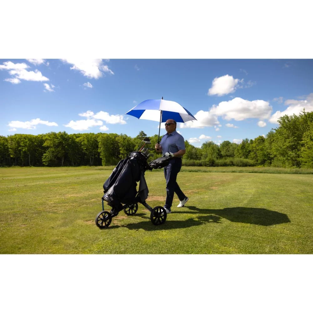 Elements 60" Recycled Auto Open Golf Umbrella - Royal-White