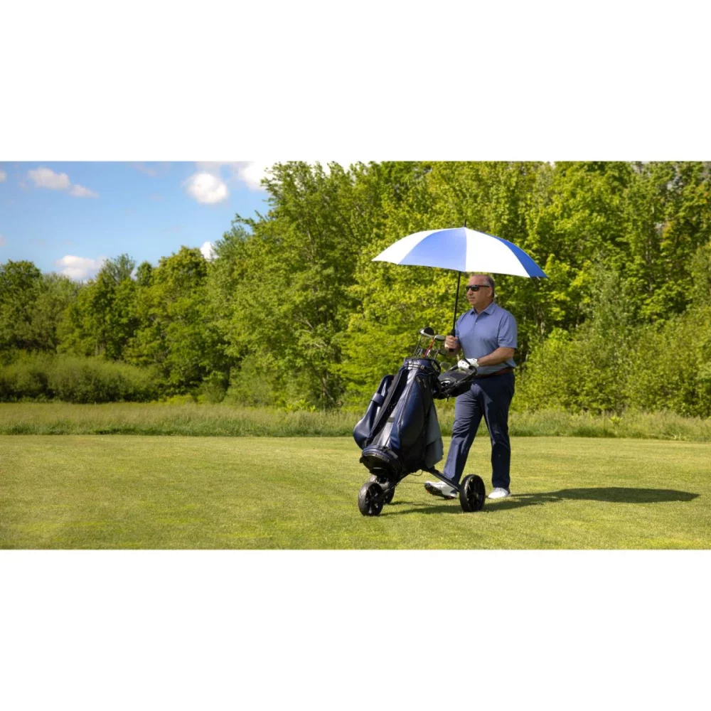 Elements 60" Recycled Auto Open Golf Umbrella - Royal-White