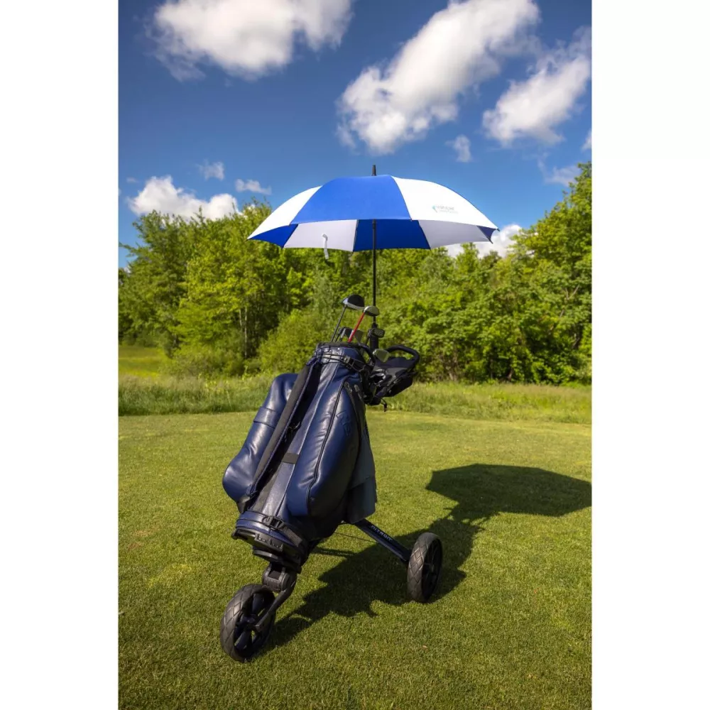 Elements 60" Recycled Auto Open Golf Umbrella - Royal-White