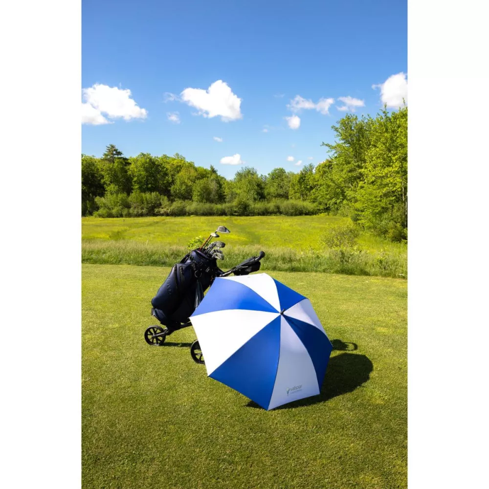 Elements 60" Recycled Auto Open Golf Umbrella - Royal-White