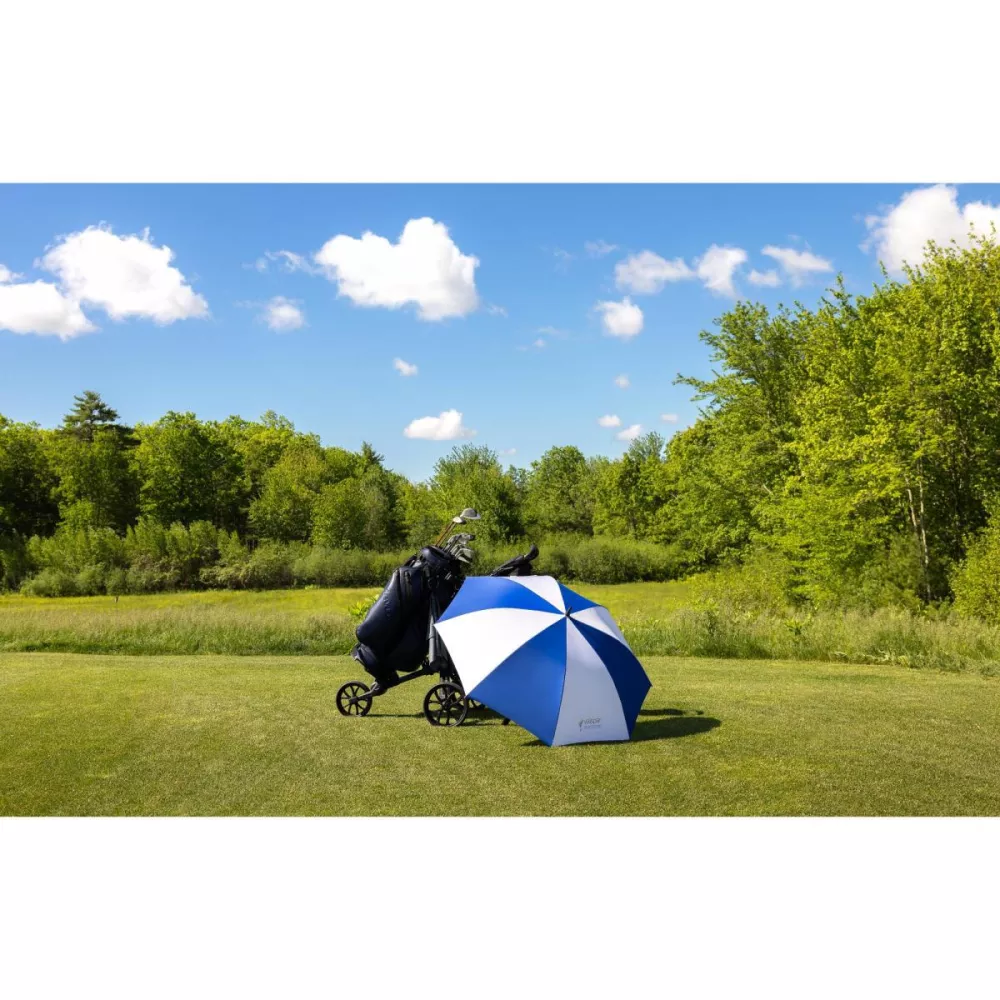 Elements 60" Recycled Auto Open Golf Umbrella - Royal-White