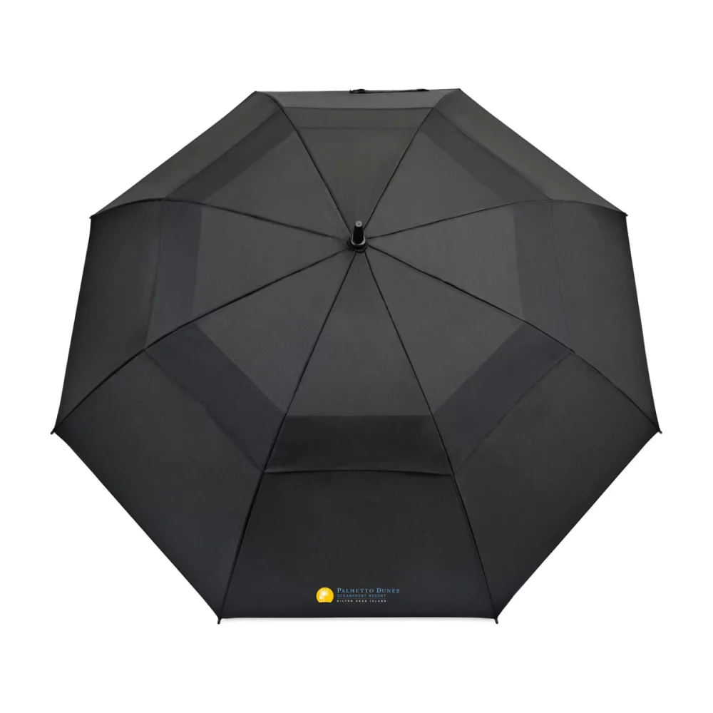 Parapluie de golf à double auvent recyclé de 60 po à ouverture automatique - noir
