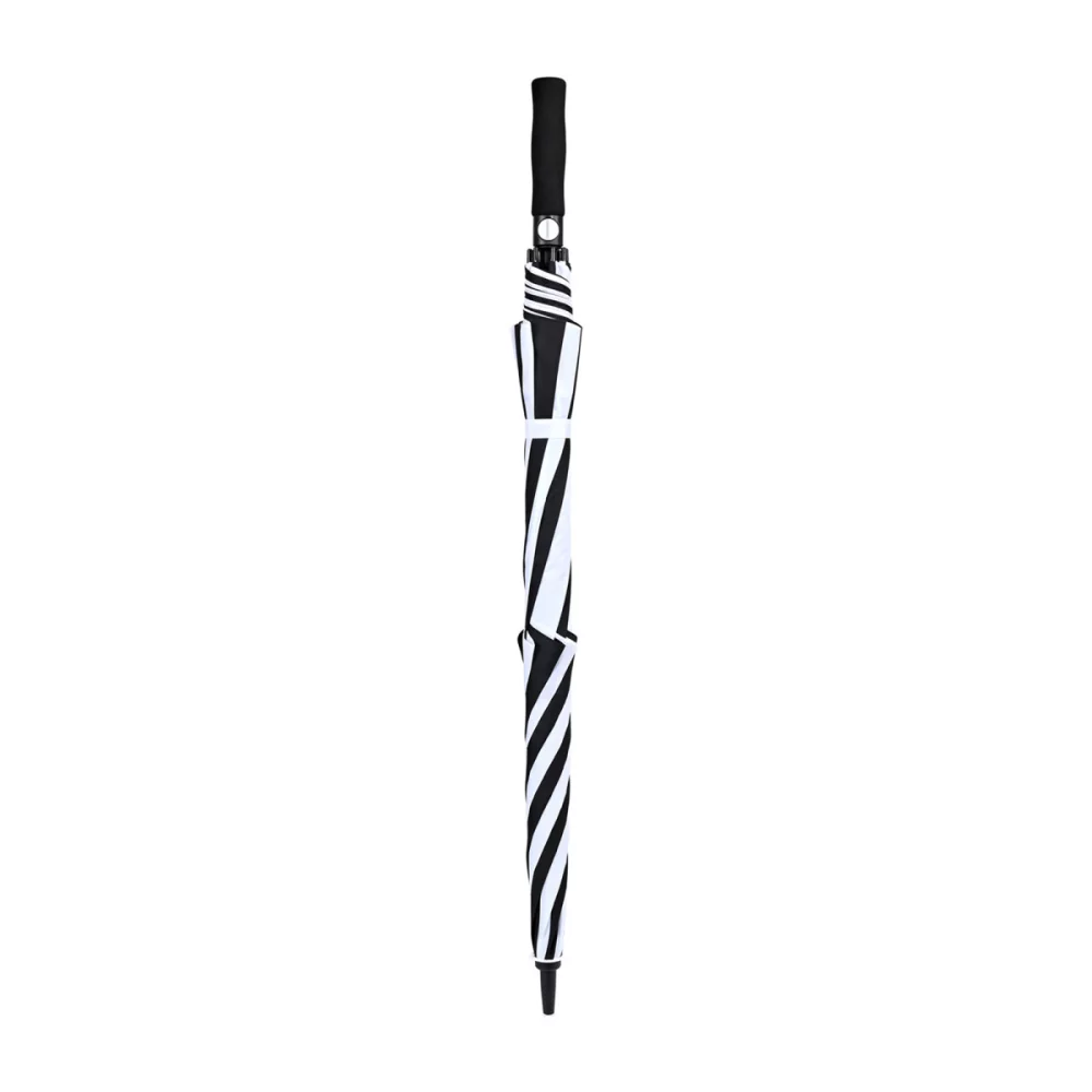 Elements 60" Recycled Auto Open Double Canopy Golf Umbrella - Black-White