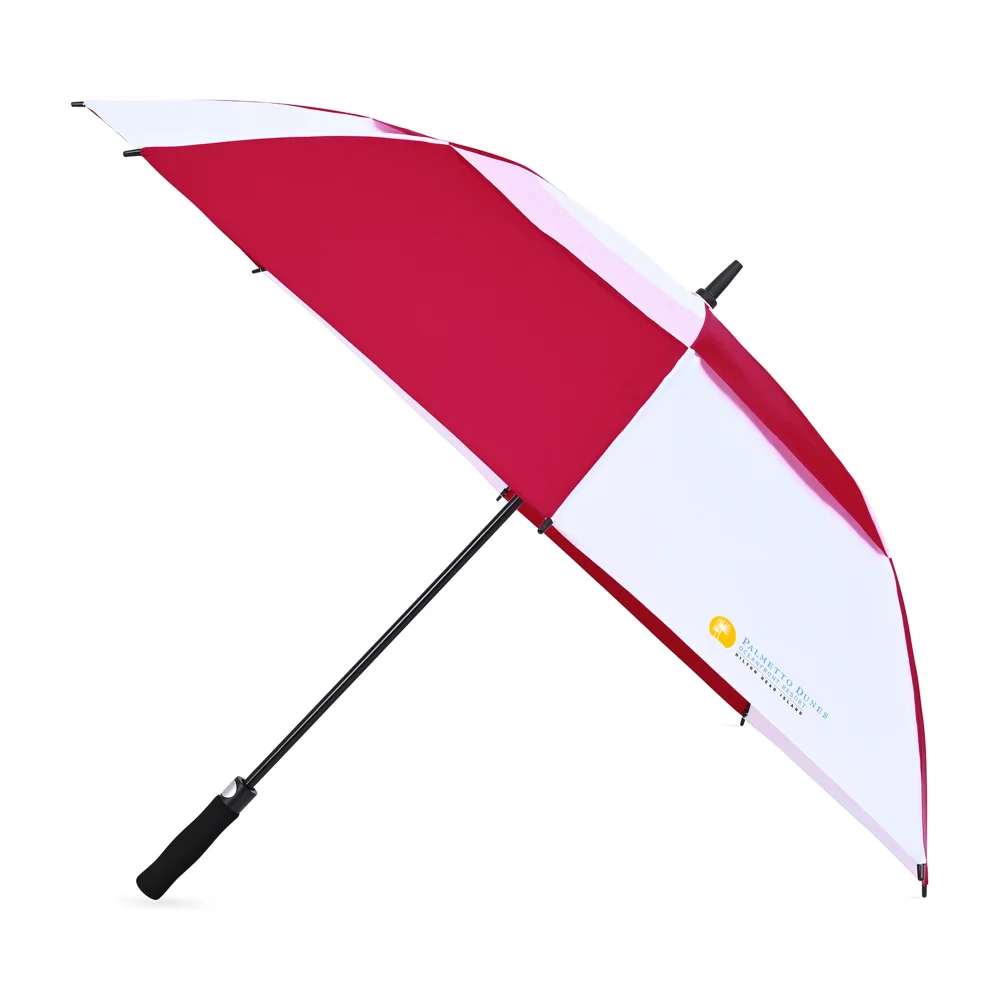 Parapluie de golf à double auvent ouverture automatique recyclé Elements 60" - Rouge-Blanc