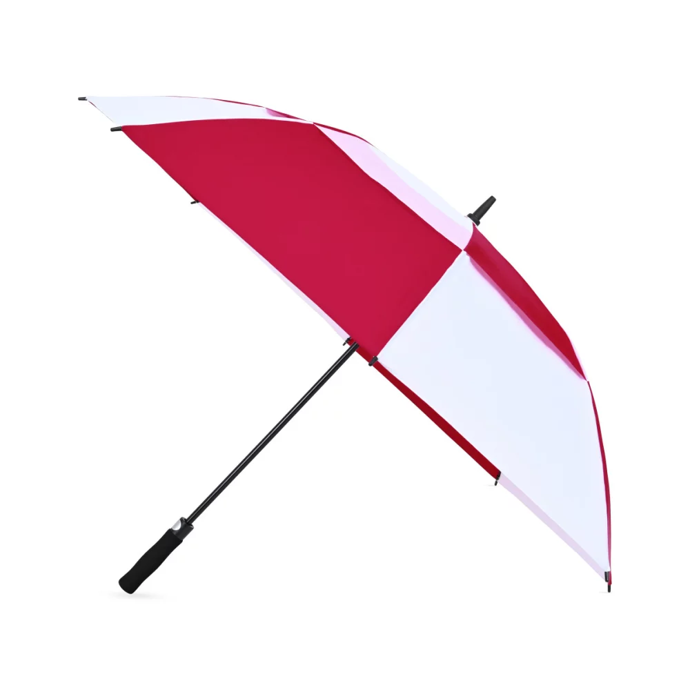 Parapluie de golf à double auvent ouverture automatique recyclé Elements 60" - Rouge-Blanc