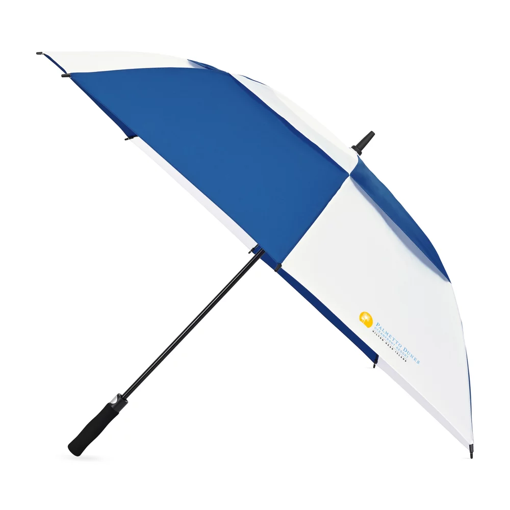 Parapluie de golf double auvent ouvert automatique recyclé Elements 60" - Royal-Blanc