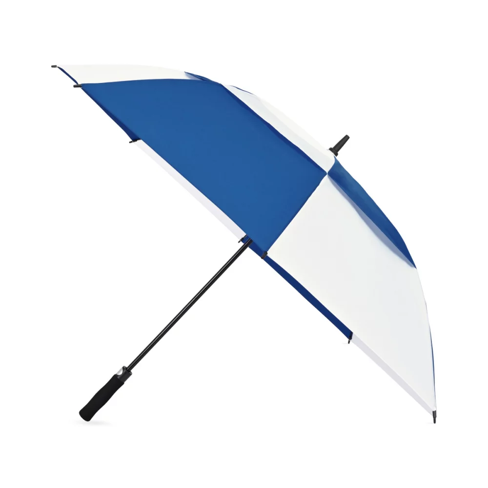 Parapluie de golf double auvent ouvert automatique recyclé Elements 60" - Royal-Blanc