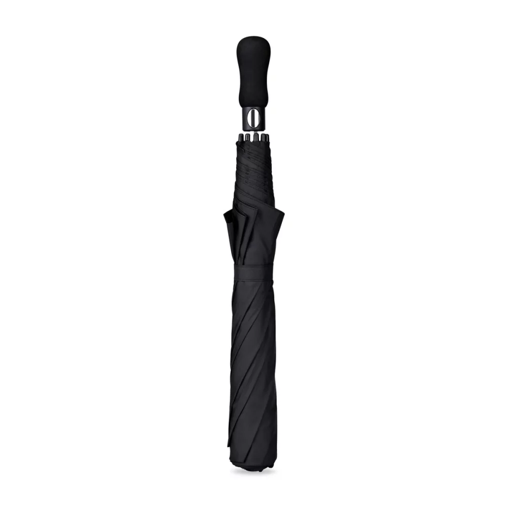 Elements 58" Recycled Auto Open Travel Folding Umbrella - Black