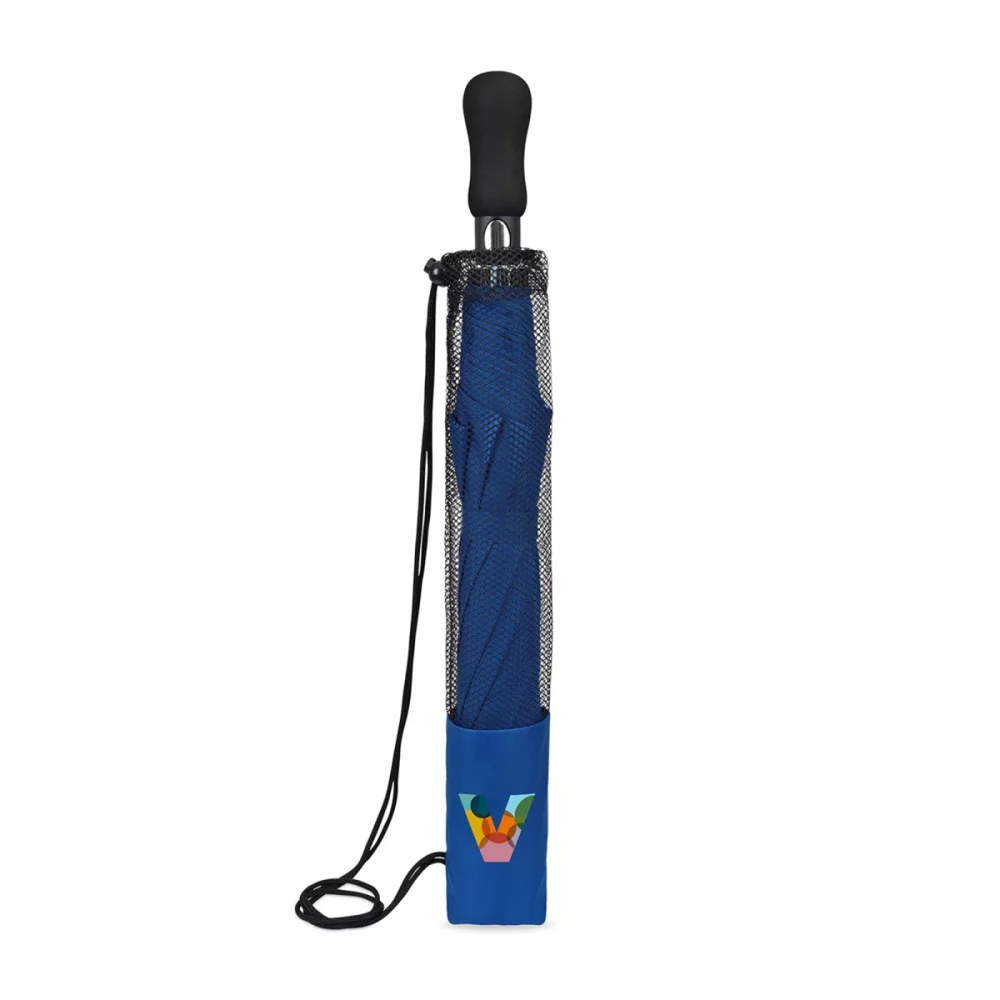 Parapluie pliant de voyage automatique recyclé Elements 58" - Bleu royal