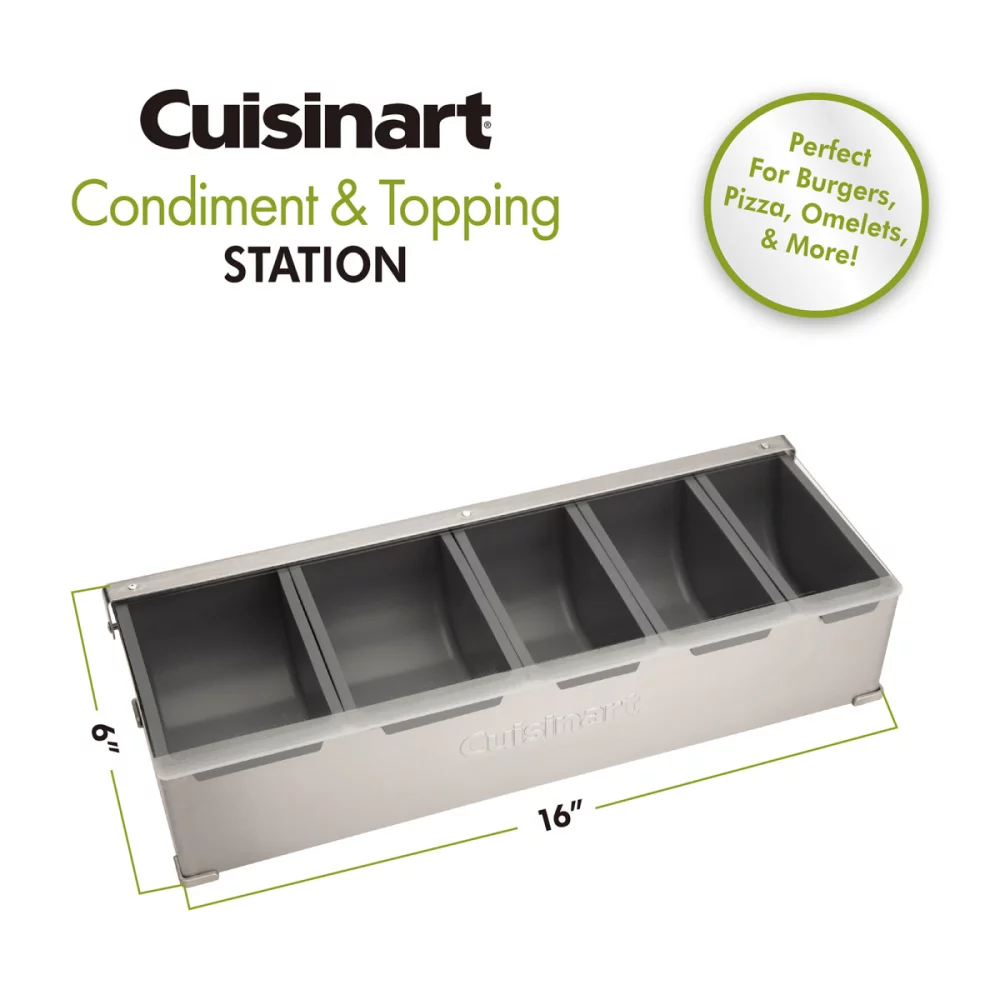 Station à condiments et garnitures Cuisinart Outdoor® - Acier inoxydable