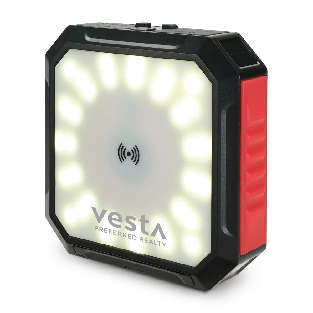 Banque d'alimentation solaire iLive™ avec lumière et chargeur sans fil - Noir