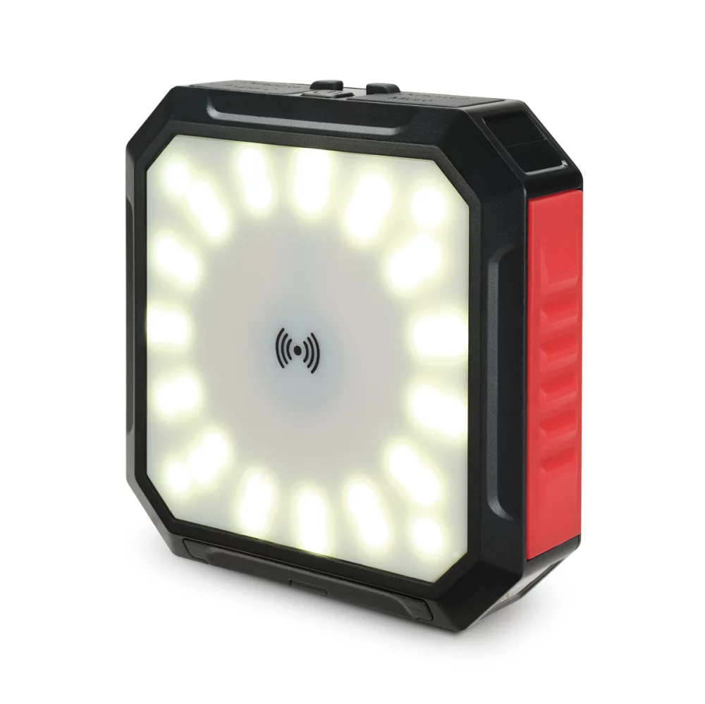 Banque d'alimentation solaire iLive™ avec lumière et chargeur sans fil - Noir