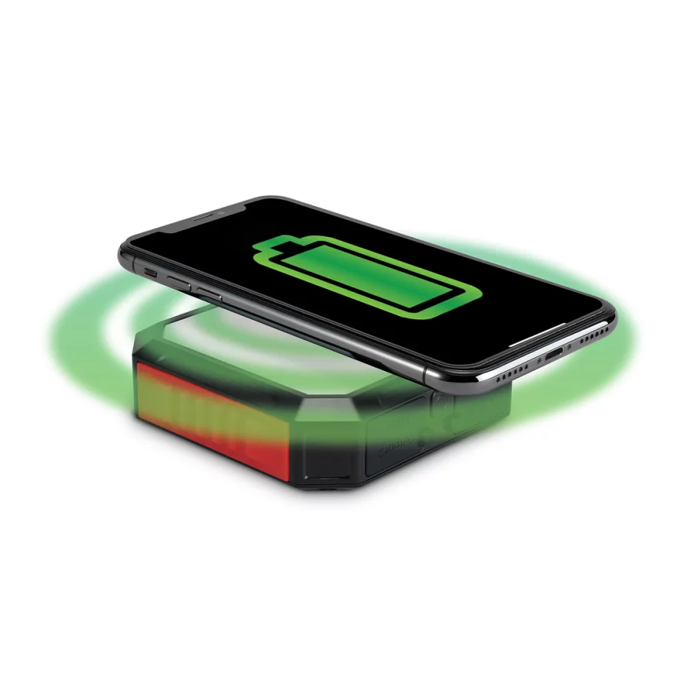 Banque d'alimentation solaire iLive™ avec lumière et chargeur sans fil - Noir