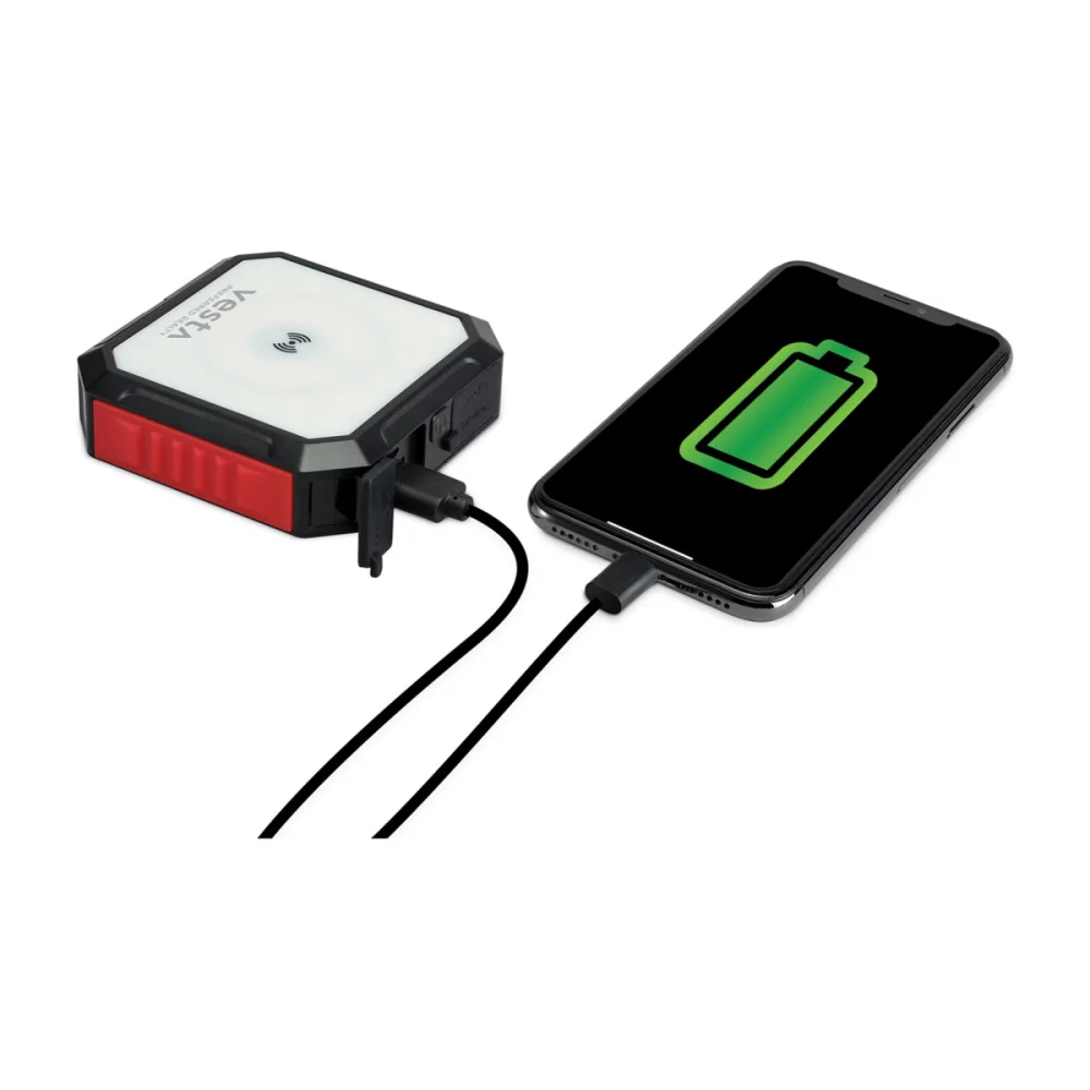 Banque d'alimentation solaire iLive™ avec lumière et chargeur sans fil - Noir