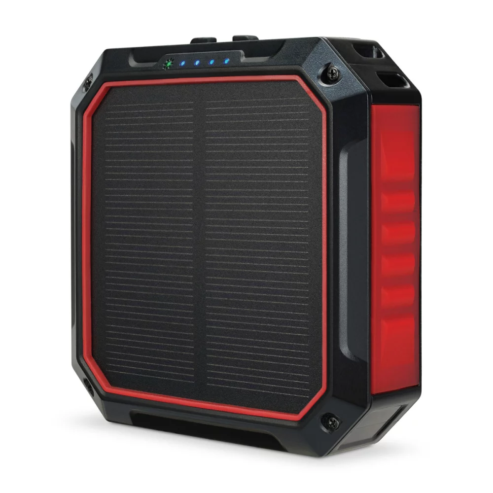 Banque d'alimentation solaire iLive™ avec lumière et chargeur sans fil - Noir