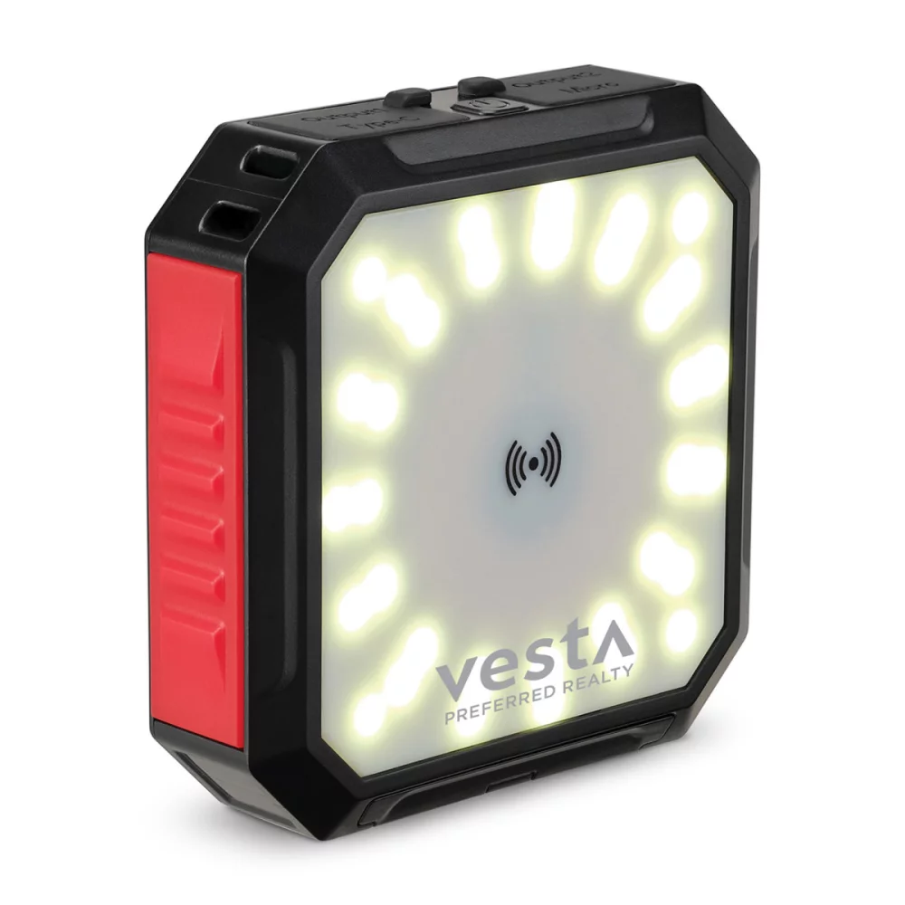 iLive™ Solar Power Bank & Light with Wireless Charger - Black