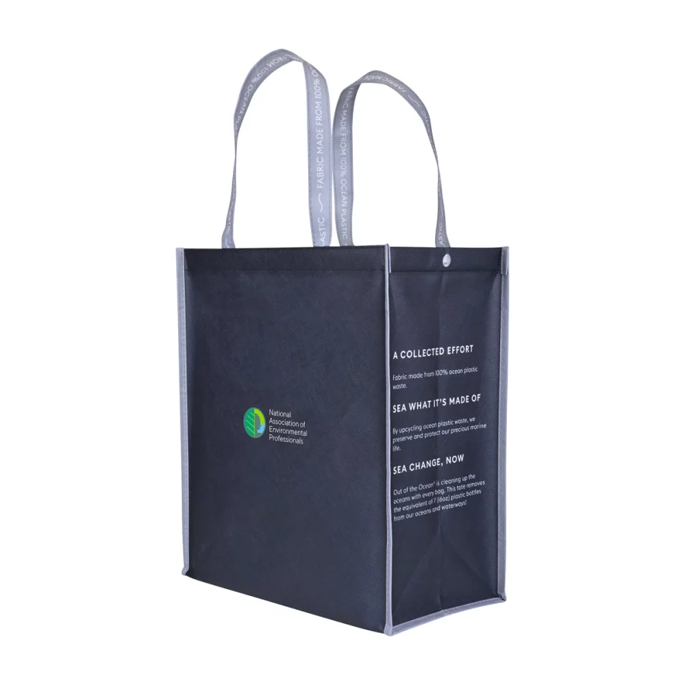 Out of the Ocean® Reusable Large Shopper with Click N' Stay® - Black