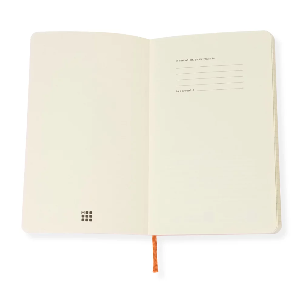 Cahier grand format à couverture souple vegan précieuse et éthique Moleskine® - Orange