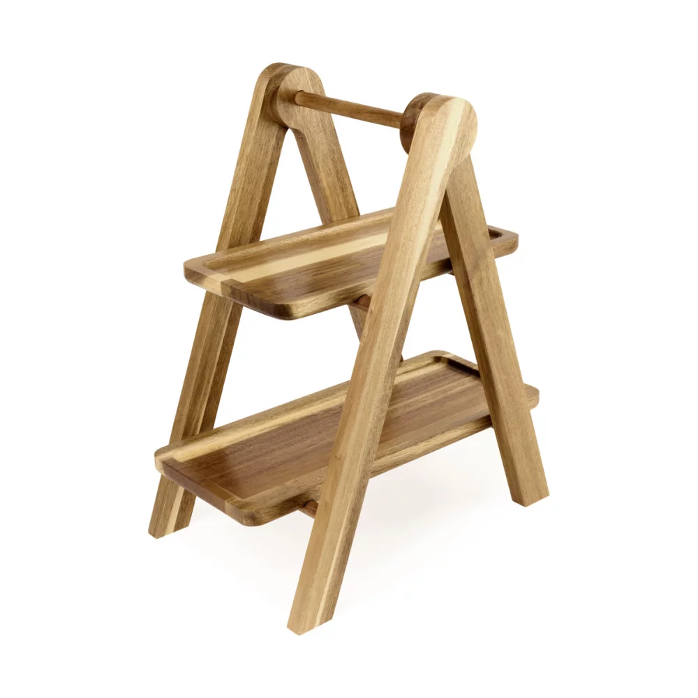 La Cuisine 2 Tier Serving Tray - Wood
