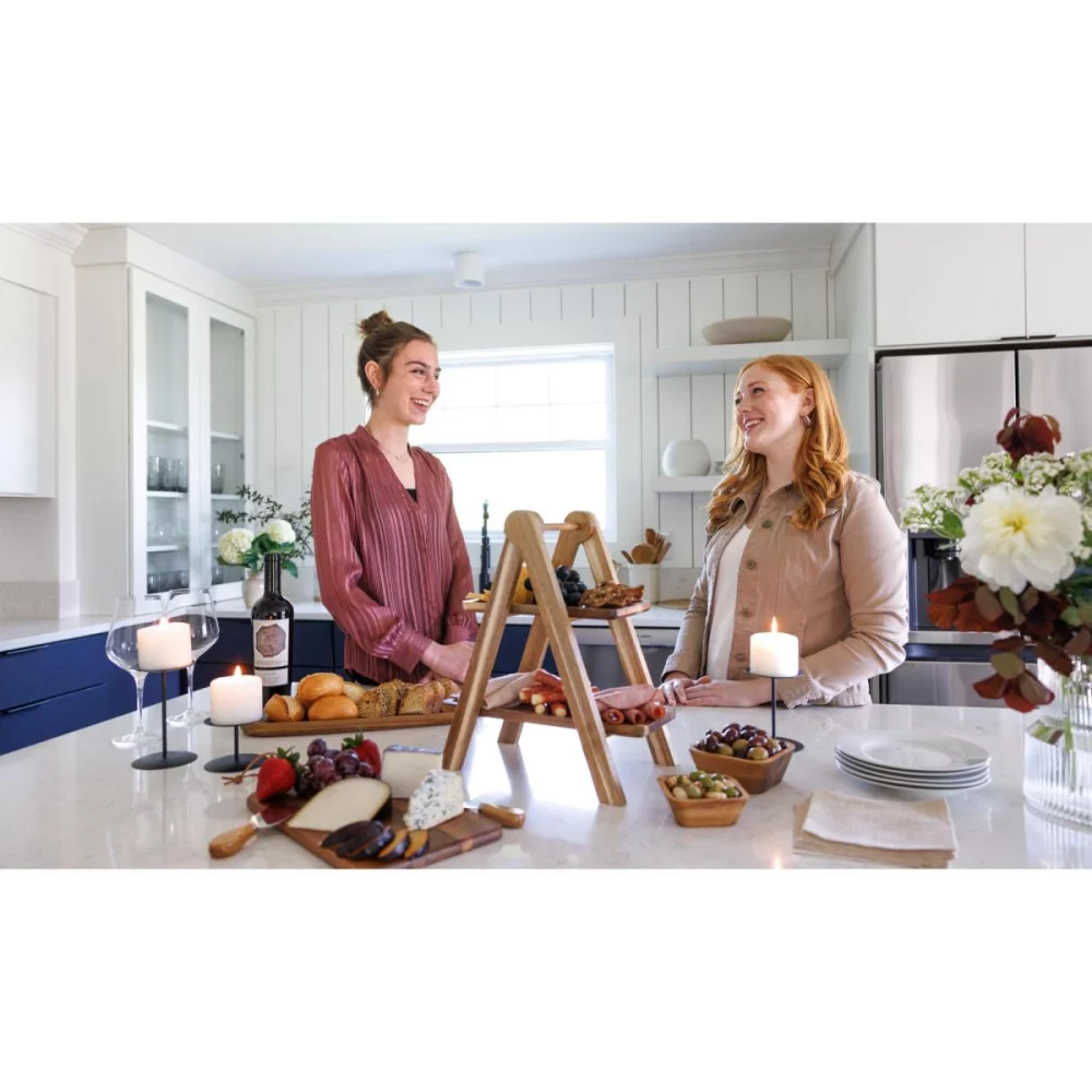 La Cuisine 2 Tier Serving Tray - Wood