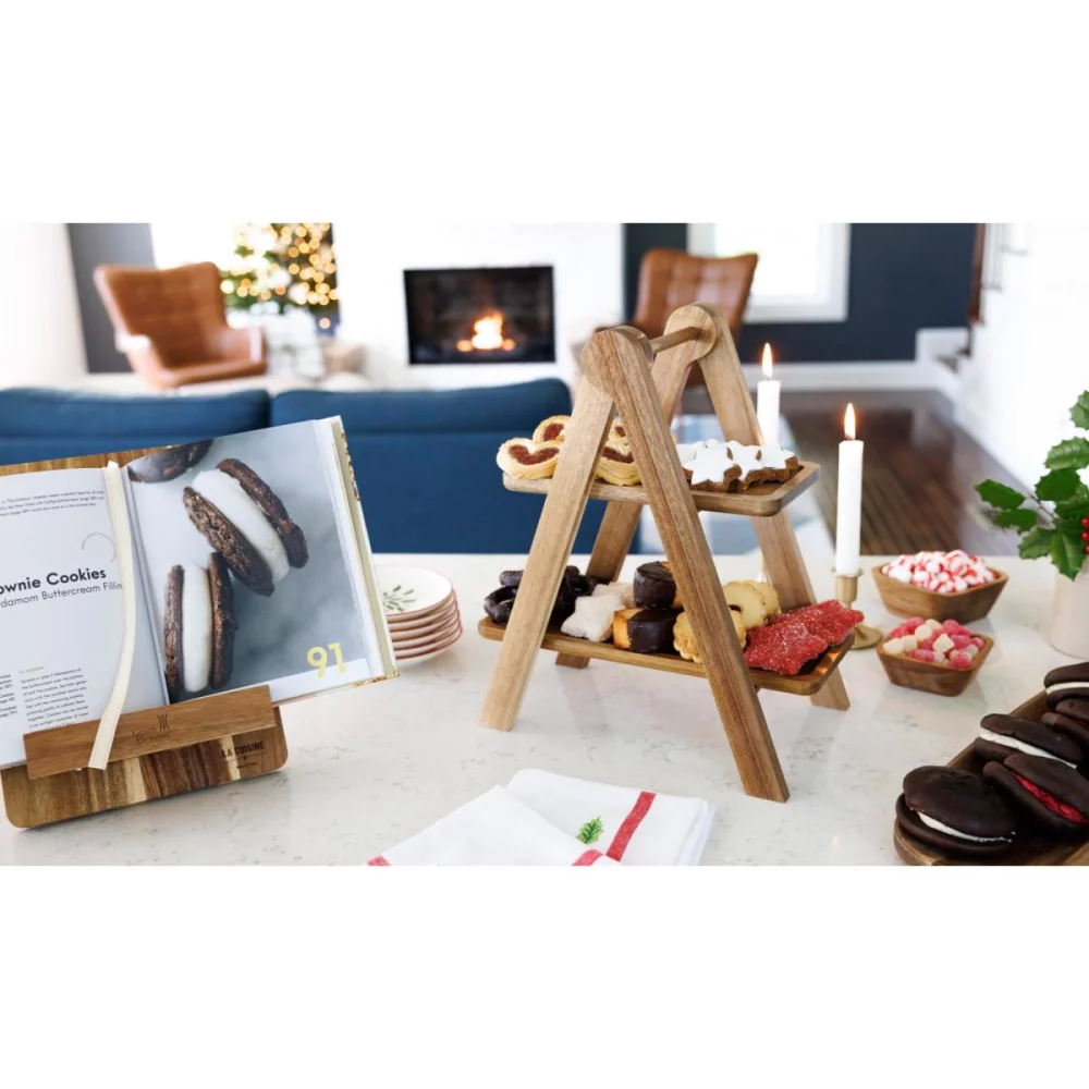 La Cuisine 2 Tier Serving Tray - Wood