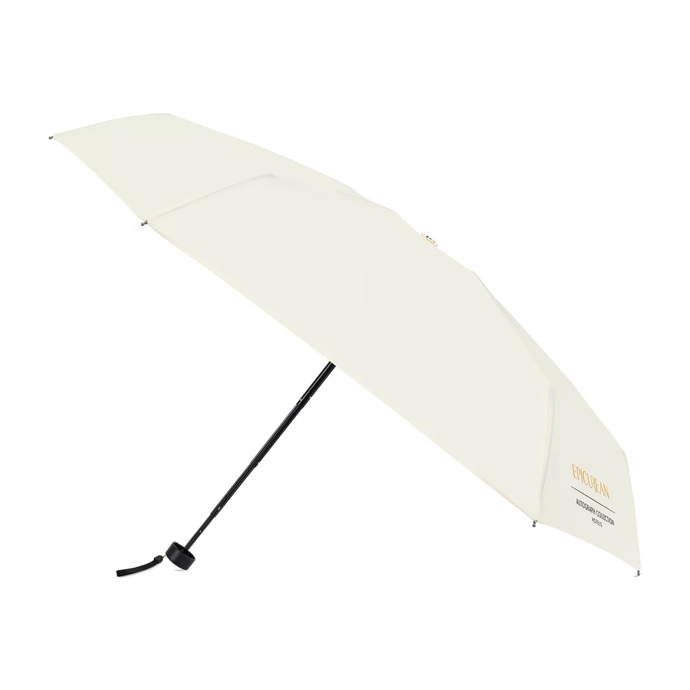 Elements 39" Recycled Manual Mini Folding Umbrella - Cream
