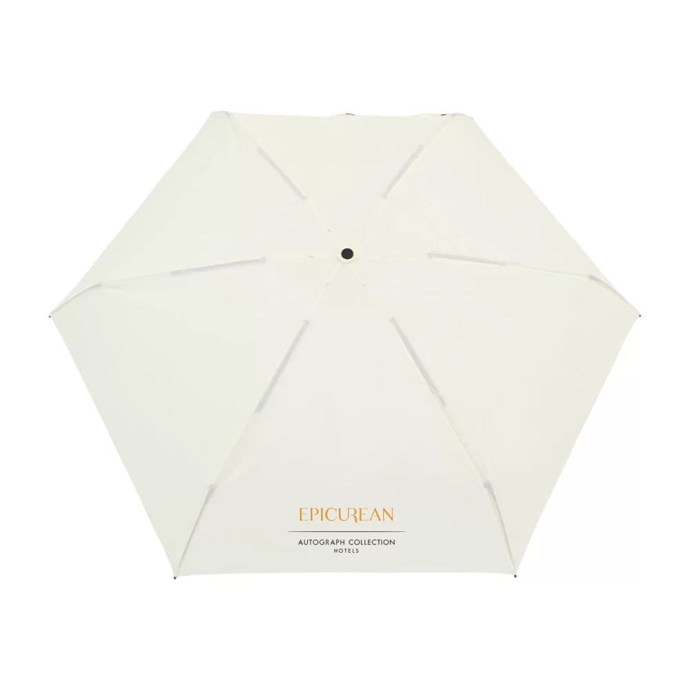 Elements 39" Recycled Manual Mini Folding Umbrella - Cream